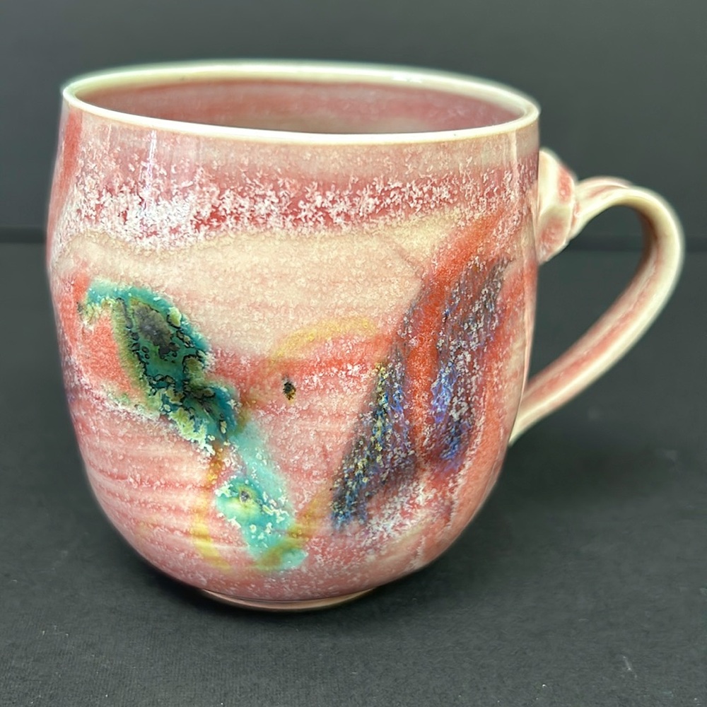 Studio art pottery signed handmade child’s sized glazed  mug